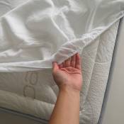 Protège-matelas en forme de drap housse - Blanc - 90 x 190 cm