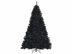 Sapin de noël artificiel 225 cm noir 1749 rameaux denses à charnières support métallique pliable décoratif de fêtes commerce
