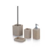 Set d'accessoires de salle de bain 4 pièces en résine sable
