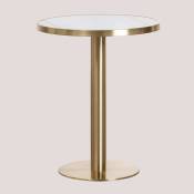 Sklum - Table de bar ronde en grès (Ø60 cm) Manhattan