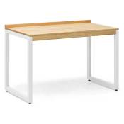 Table de bureau Eco-line en style scandinave. Pieds blanc. 118X60x75cm. Bois massif de pin finition naturel. BOX FURNITURE. - Blanc