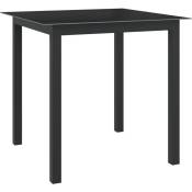 Table de jardin Noir 80x80x74 cm Aluminium et verre