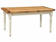 Table de salle à manger en bois massif Table extensible avec rallonges country rustique L3904-BNT