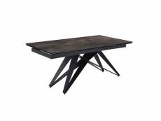 Table extensible 160/240 cm céramique gris vieilli pied géométrique - maine 03 65087489_65087501