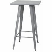 Table haute mange debout style industriel en métal gris - gris