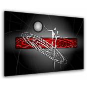 Tableau deco centre de galaxie, impression sur toile, made in france - 80x50 cm - Rouge