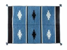 Tapis moderne chicago, style kilim, 100% coton, bleu, 200x140cm 8052773468237