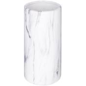 Vase cylindre Suite 54 marbre blanc H20cm Atmosphera créateur d'intérieur - Blanc