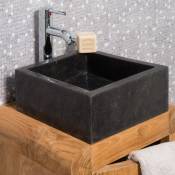 Vasque salle de bain en marbre Milan noir 30cm - Noir