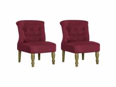 Vidaxl chaises françaises lot de 2 rouge bordeaux tissu 282137