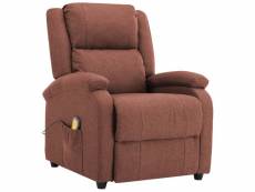 Vidaxl fauteuil de massage marron tissu 248700