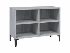 Vidaxl meuble tv avec pieds en métal sonoma gris 69,5x30x50