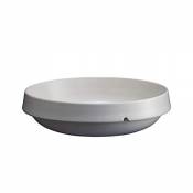 Visiodirect Lot de 4 Plats Ronds Welcome Blanc - 180