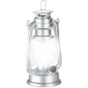 1x Lanterne tempête LED, Lampe rétro, comme décoration de fenêtre ou lampe jardin, à piles, argenté