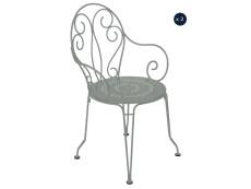 2 fauteuils de jardin en métal Montmartre Gris lapilli - Fermob