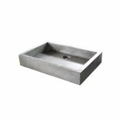 Aqua+ Ondée - Vasque en terrazzo 60x40 gris ciment - TIMBRE