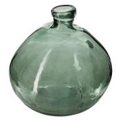 Atmosphera - Vase rond verre recyclé vert kaki D23cm