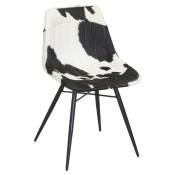 Aubry Gaspard - Chaise en peau de vache véritable - Noir et blanc
