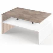 Bakaji - Table Basse Rectangulaire Lounge Sofa Design Moderne Bois mdf 2 Etagères