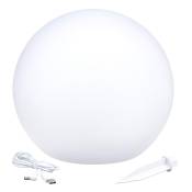 Boule lumineuse solaire Polyéthylène Blanc ∅30cm