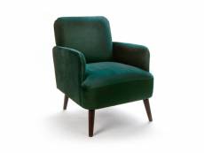 Brooks - fauteuil rétro velours - couleur - vert forêt