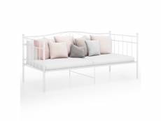 Cadre de canapé-lit blanc métal 90x200 cm