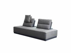 Canapé 3 places modulable en tissu bicolore gris et bleu - lounge 60587123
