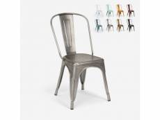 Chaise de cuisine design industriel vintage en métal shabby chic style tolix steel old AHD Amazing Home Design