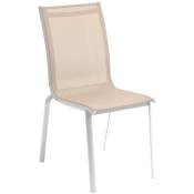 Chaise de jardin empilable Axant lin & blanc en aluminium