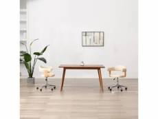 Chaise de qualité pivotante à dîner crème bois courbé et similicuir - crème - 51,5 x 49,5 x 115,5 cm