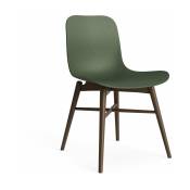 Chaise en hêtre fumé et coque en polypropylène vert