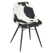 Chaise en peau de vache véritable - Noir et blanc