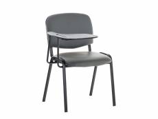Chaise ken en similicuir avec tablette rabattable , gris