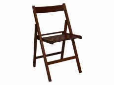 Chaise pliante, en bois de hêtre couleur noyer, mesure