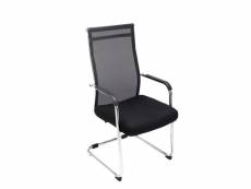 Chaise pour visiteur fauteuil de bureau avec accoudoirs noir pieds chromé bur10144