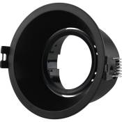 Collerette ronde pour ampoule GU10 / MR16 - Coupe ø 85 mm - Faible ugr Noir - Noir