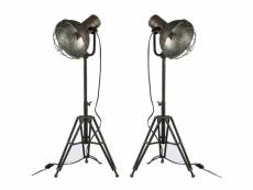 Duo de lampadaires métal gris n°1 - fineas - l 35