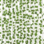 EINFEBEN 24 Plantes Lierres Artificielles Décoration pour Jardin Balcon Salon Célébration Mariage 2.4m - Vert