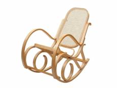 Fauteuil à bascule m41, fauteuil pivotant fauteuil tv, rotin en bois massif ~ aspect chêne