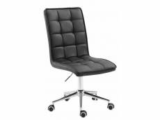 Fauteuil chaise tabouret de bureau avec dossier haut en synthétique noir hauteur réglable bur10280