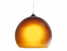 Globe lignes - suspension globe verre marron 11278