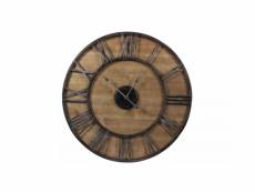 Grande horloge ancienne fer forgé bois 80cm - marron - décoration d'autrefois