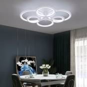 Greelustr - Moderne 98W led acrylique cercle anneau plafonnier éclairage encastré led plafonnier lampe, (6 anneaux blanc froid)