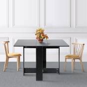 Hofuton Table console pliable 2-4 personnes bois noir