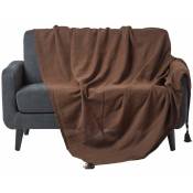 Homescapes - Jeté de lit ou de canapé - Rajput - Chocolat - 225 x 255 cm - Chocolat
