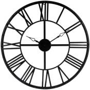 Horloge vintage métal noir D70cm Atmosphera créateur