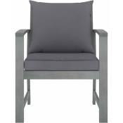INLIFE Chaises de jardin 2 pcs avec coussins gris foncé