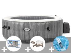 Kit spa gonflable Intex PureSpa Baltik rond Bulles 6 places + 6 filtres + Kit d'entretien + Aspirateur