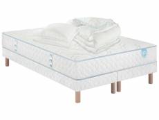 Matelas ressorts 160x200 + sommier + couette + 2 oreillers