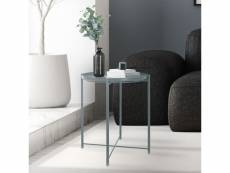 Ml-design table d'appoint ronde ø 45 x h 52 cm, en métal, bleu, table basse avec plateau amovible, solide et robuste, table de chevet salon pour boiss
